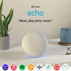 All-new Echo (4th Gen) | With premium sound, smart home hub, and Alexa | Glacier White