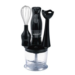 2-Speed Hand Blender and Food Processor with Balloon Whisk (Black)