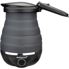 .85-Quart Dual-Voltage Collapsible Travel Kettle (Black)