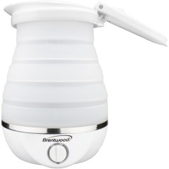 .85-Quart Dual-Voltage Collapsible Travel Kettle (White)