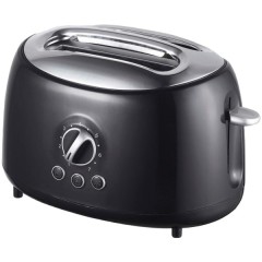 Cool-Touch 2-Slice Retro Toaster with Extra-Wide Slots (Black)