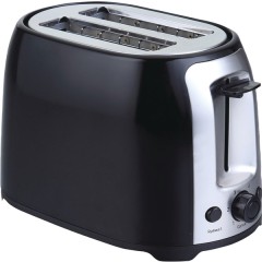 2-Slice Cool-Touch Toaster with Extra-Wide Slots (Black and Stainless Steel)