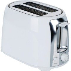 2-Slice Cool-Touch Toaster with Extra-Wide Slots (White and Stainless Steel)