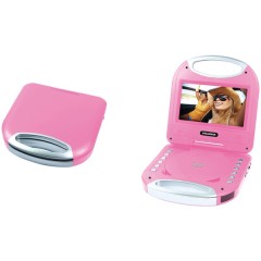 7" Portable DVD Player with Integrated Handle (Pink)