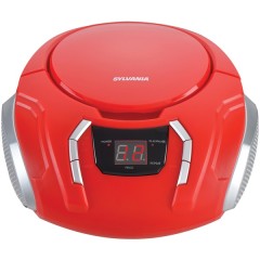 Portable CD Player with AM/FM Radio (Red)