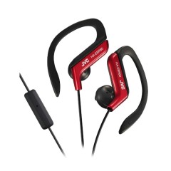 JVC HAEBR80R Sports Clip Headphones with Microphone - Red