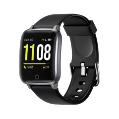 Letsfit IP68 Waterproof Calorie Counter Sleep Monitor 1.3 Inch Fitness Tracker Color Screen Step Counter Smart Watch - Black