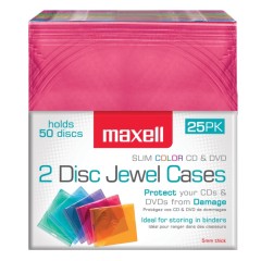 Dual-Disc Jewel Cases, 25 Pack