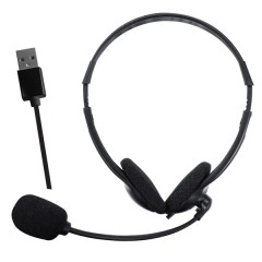 Stereo Headphones with USB Connection and Boom Microphone