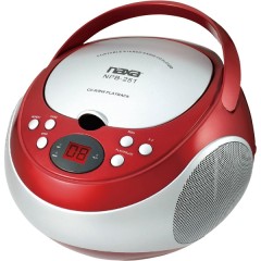 Portable CD Player with AM/FM Radio (Red)