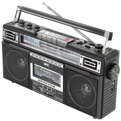 ReRun X Cassette Player Boombox with 4-Band Radio, MP3 Converter, and Bluetooth(R)