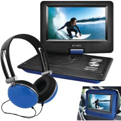 10" Portable DVD Player with Headphones & Car-Headrest Mount (Blue)